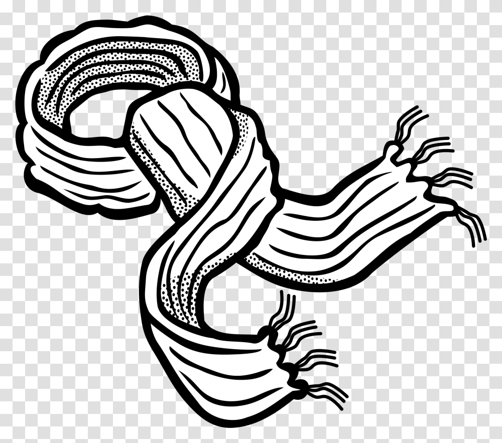Scarf Clip Art Black And White, Knot, Snake, Reptile, Animal Transparent Png