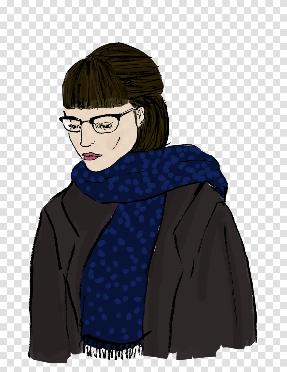 Scarf, Person, Glasses, Accessories Transparent Png