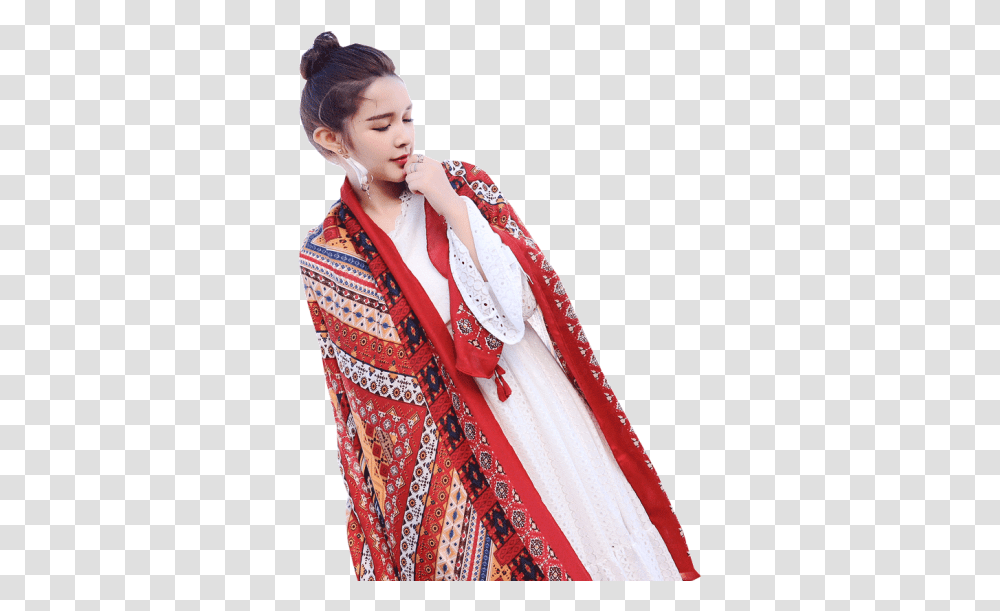 Scarf Female Summer Sunscreen Thin Scarf Multi Function Photo Shoot, Apparel, Person, Human Transparent Png