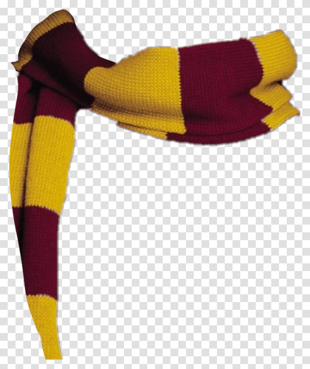 Scarf Harrypotter Gryffindor Hogwarts Clothing Accesso Harry Potter Scarf, Knitting, Person, Sock, Shoe Transparent Png