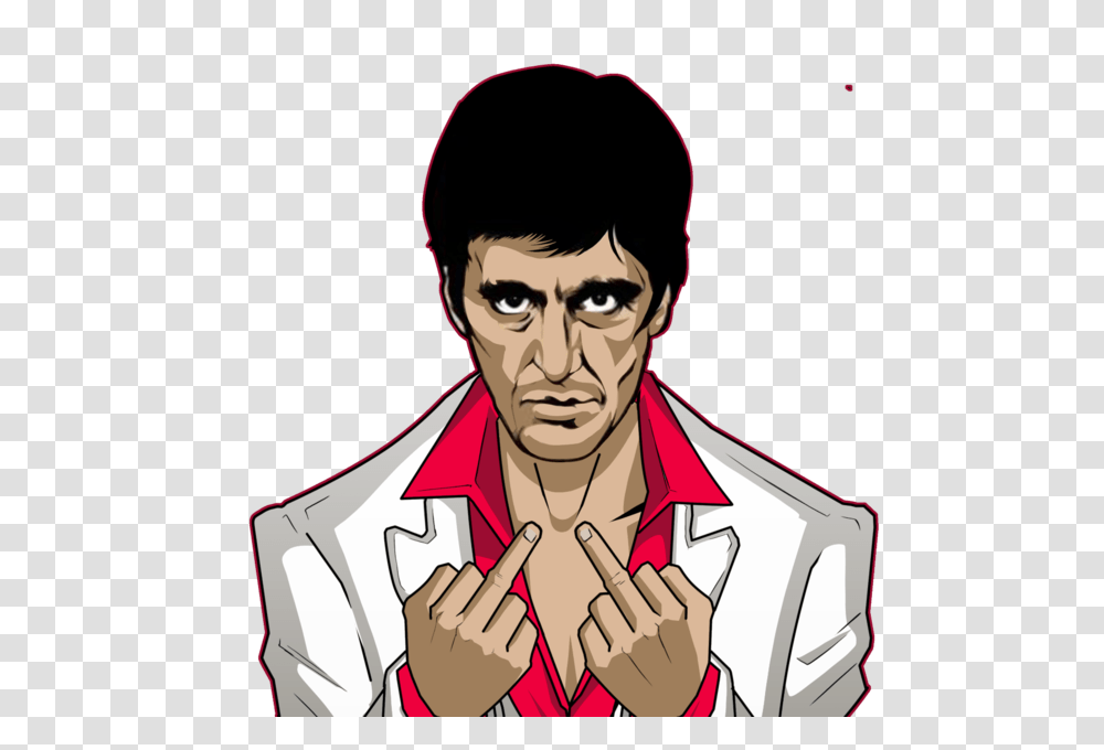 Scarface Pocket T Shirt, Lab Coat, Person, Hand Transparent Png