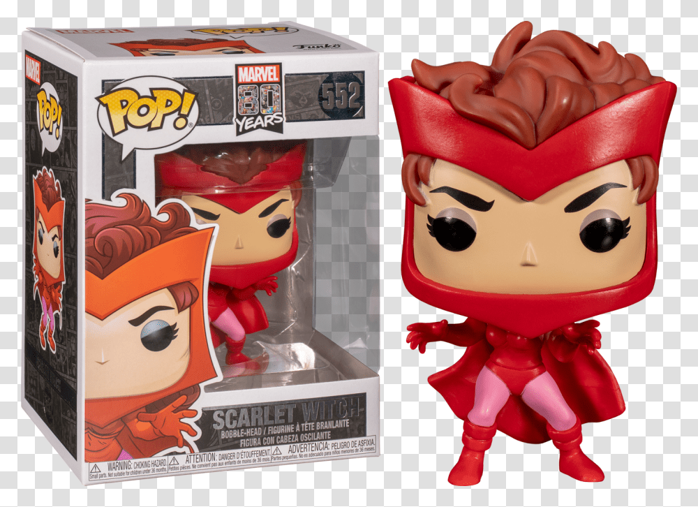 Scarlet Witch First Appearance 80th Anniversary Pop Funko Pop Scarlet Witch, Figurine, Toy, Doll Transparent Png