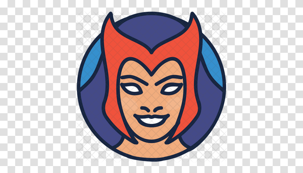 Scarlet Witch Icon Illustration, Label, Head, Art, Logo Transparent Png