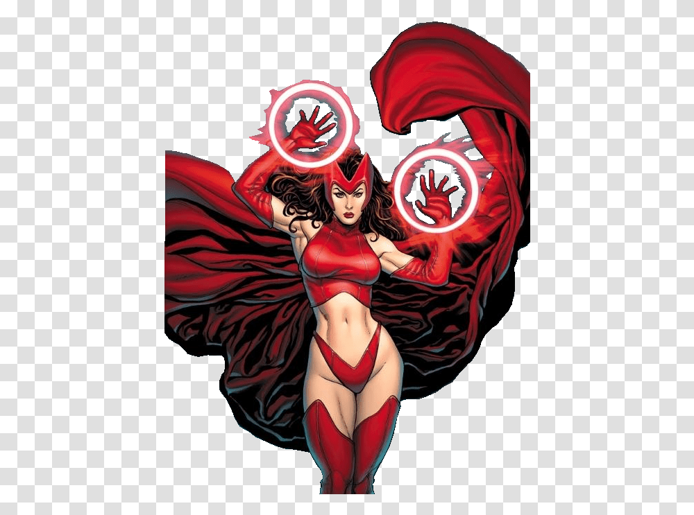 Scarlet Witch Marvel Comics, Person, Hand, Costume, Book Transparent Png