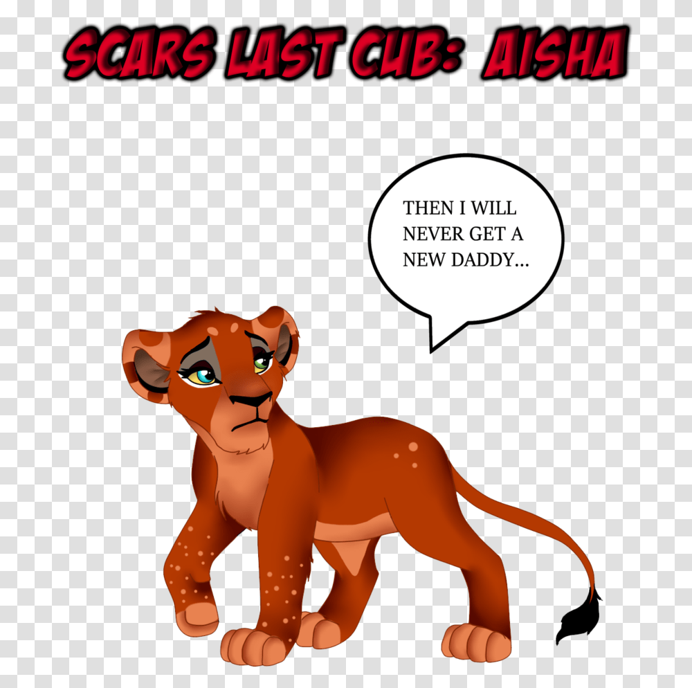 Scars Last Cub Fanart Lion King Scars Daughter Cub Scar Lion King, Animal, Mammal, Person, Human Transparent Png