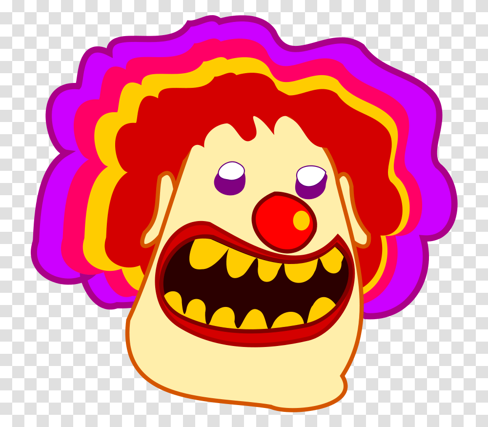Scary Cartoon Clown, Label, Hair, Outdoors Transparent Png