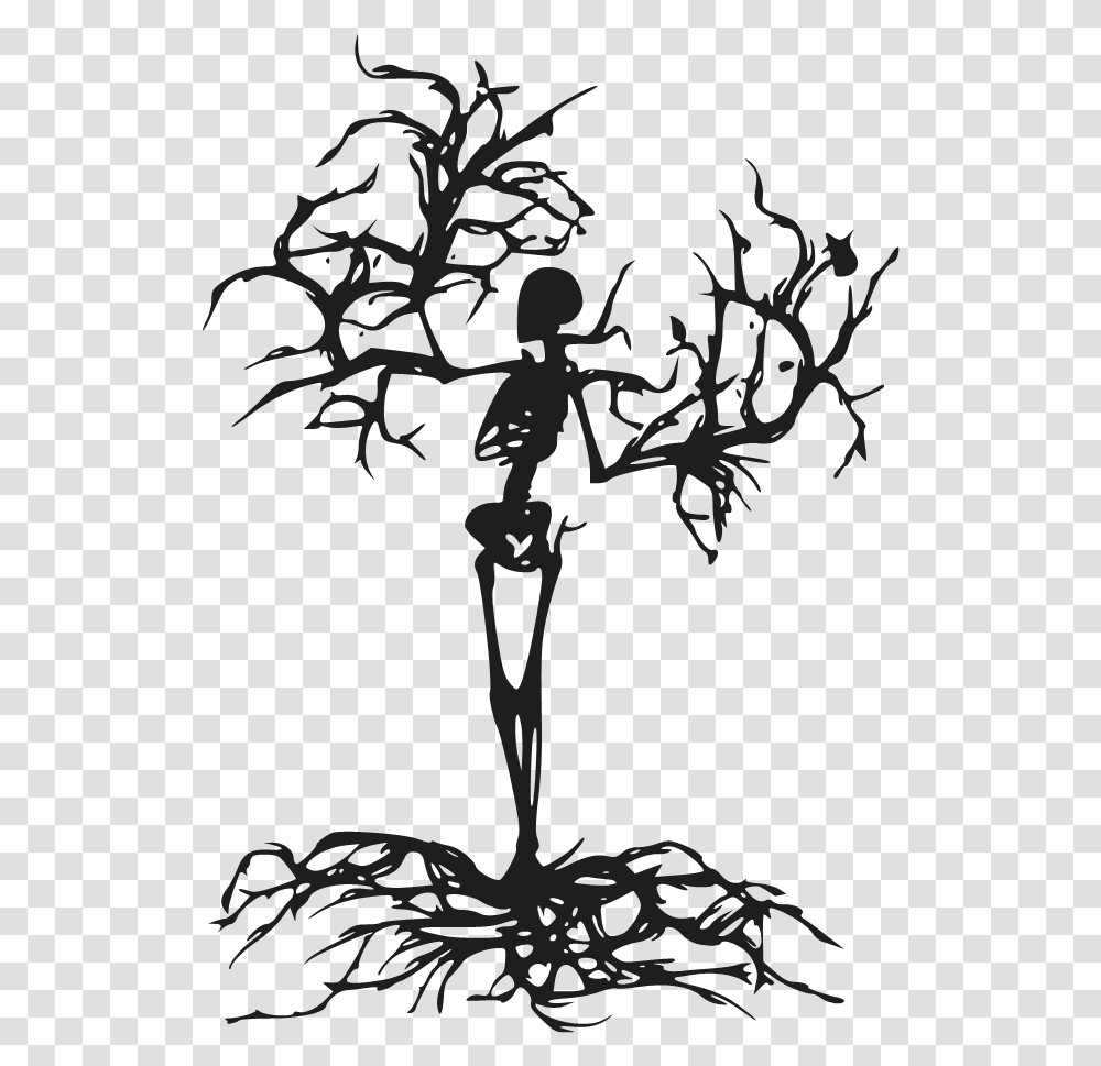 Scary Clipart Tree Tree Of Life Drawing, Silhouette, Ninja, Stencil, Acrobatic Transparent Png