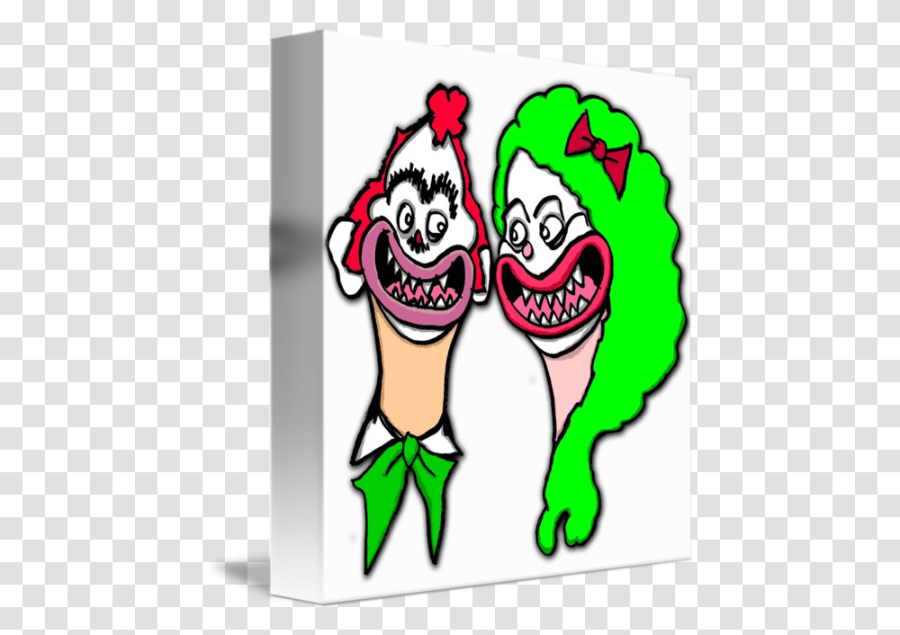 Scary Clown Couple By Todd Mein Fictional Character, Label, Text, Graphics, Art Transparent Png