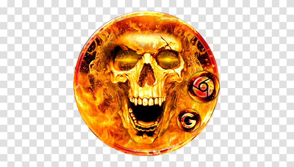 Scary Fire Skull Launcher Theme Live Hd Creepy, Bonfire, Flame, Alien, Fractal Transparent Png
