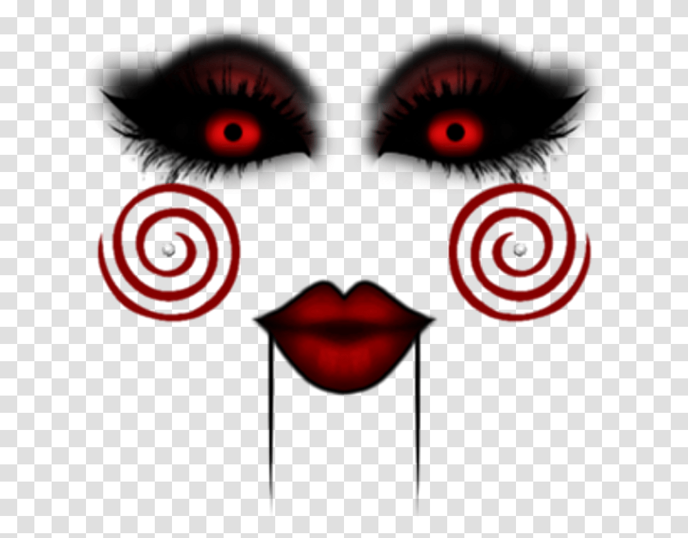 Scary Girl Makeup Swirls Creepy Scary Face Roblox, Mask, Head Transparent Png