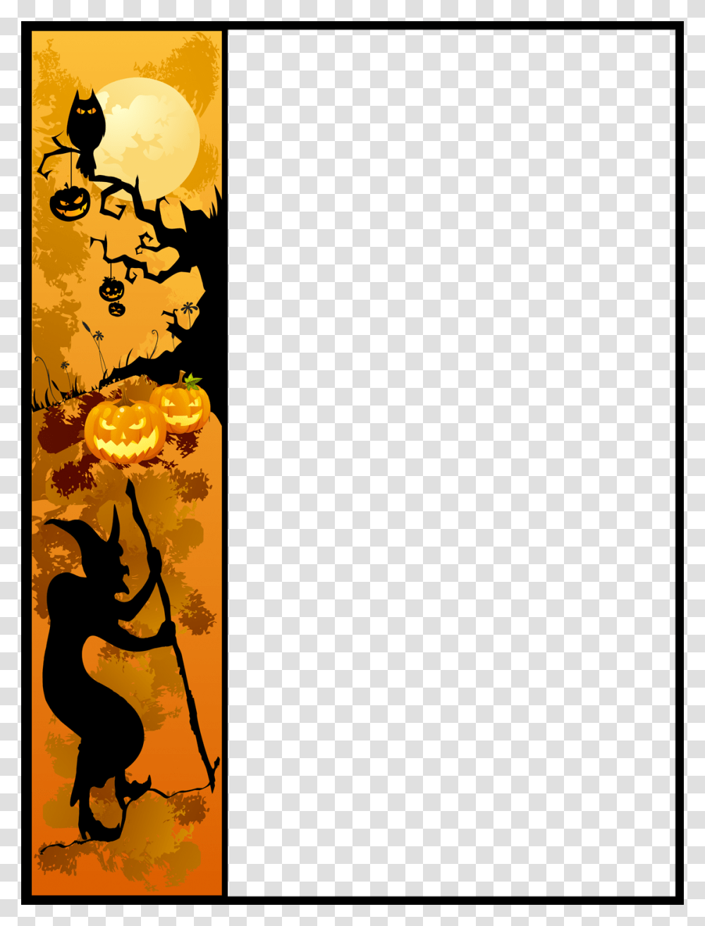 Scary Halloween Border Clipart, Floral Design, Pattern Transparent Png