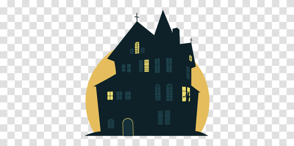 Scary Halloween House & Svg Vector File Clip Art, Building, Architecture, Spire, Tower Transparent Png