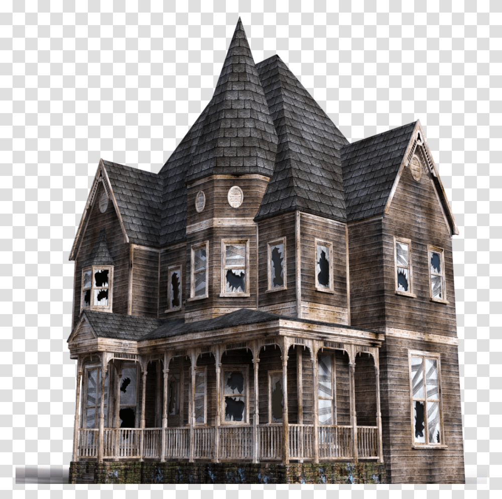 Scary Haunted House, Building, Spire, Tower, Architecture Transparent Png