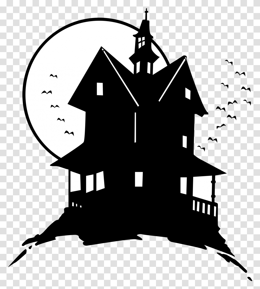 Scary House Clip Art, Stencil, Recycling Symbol Transparent Png