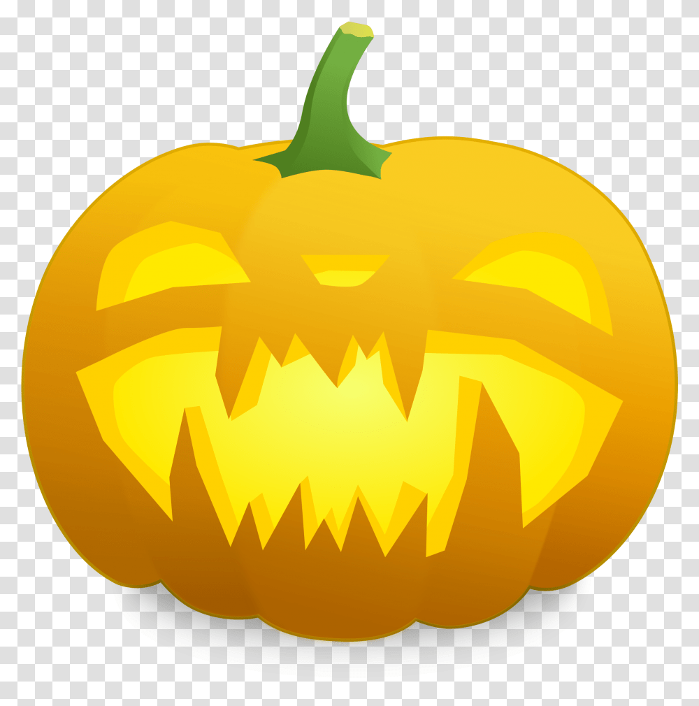 Scary Jack O Lantern Black And White Jack O Lantern, Plant, Pumpkin, Vegetable, Food Transparent Png