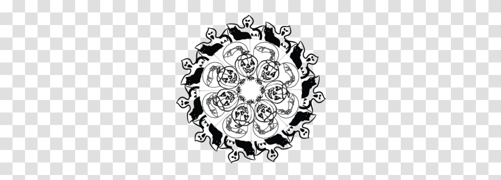 Scary Mandala Free Coloring Book Org, Floral Design, Pattern Transparent Png