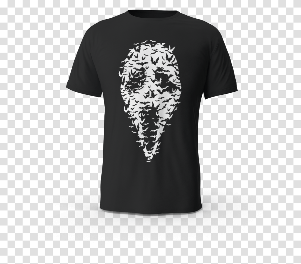 Scary Mask Mens Black Shirt Ghostface, Apparel, T-Shirt, Person Transparent Png