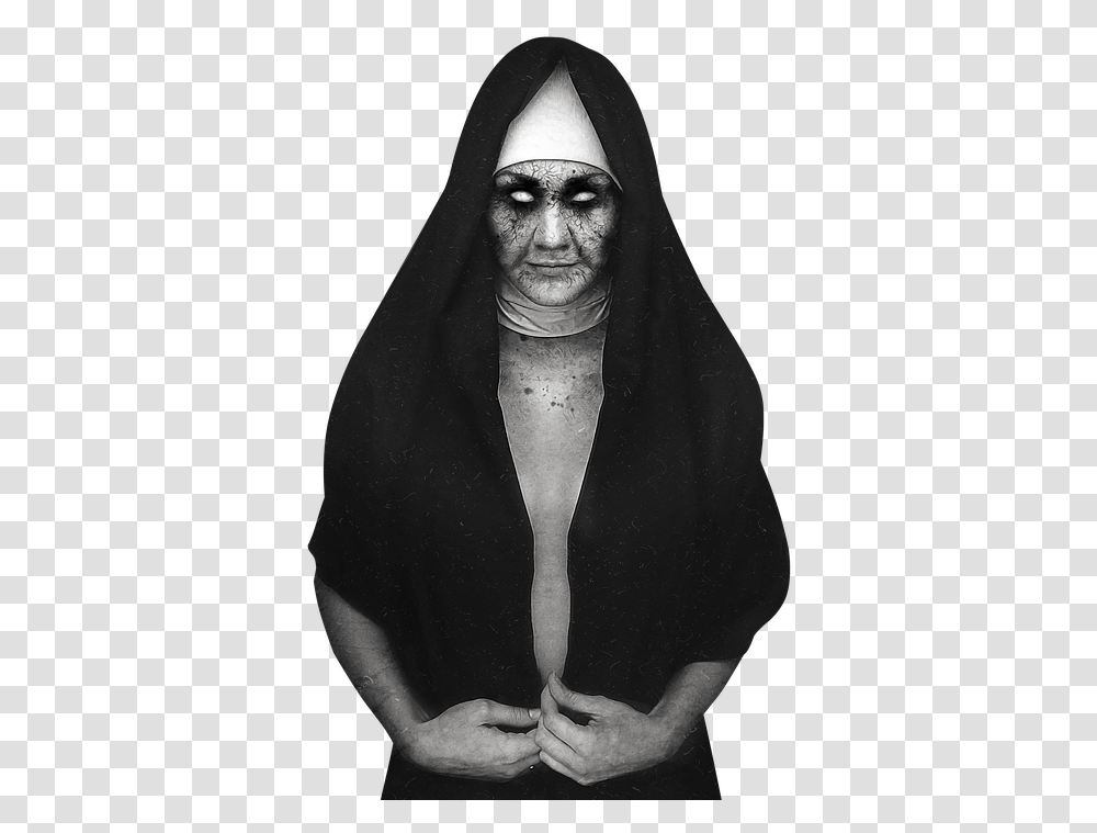 Scary Nun, Face, Person, Sleeve Transparent Png