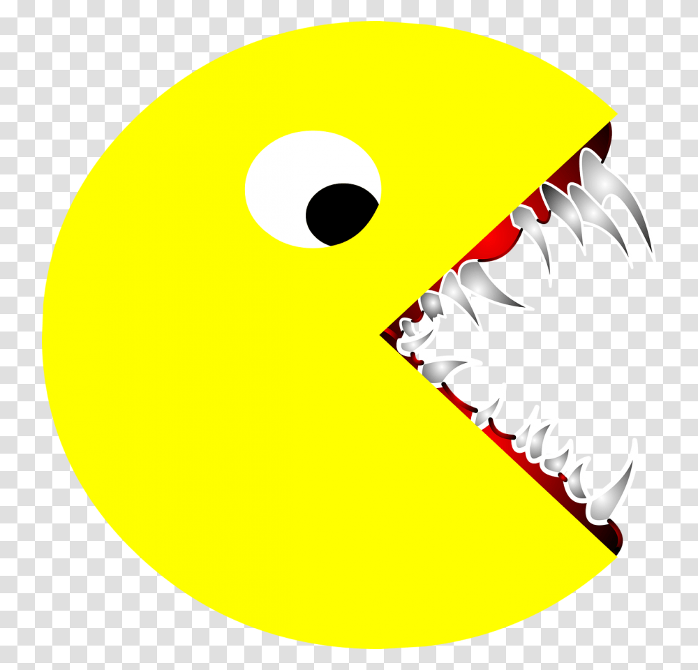 Scary Pacman Pac Man Sharp Teeth Cartoon Drawing Scary Pacman Transparent Png
