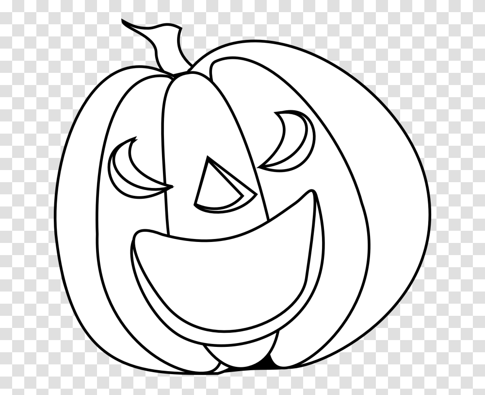 Scary Pumpkin Clipart Black And White Clip Art Images, Plant, Produce, Food, Vegetable Transparent Png