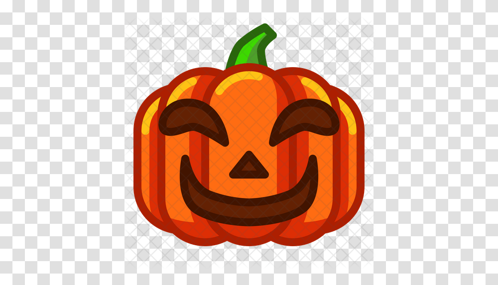 Scary Pumpkin Emoji Icon Icon, Plant, Vegetable, Food, Halloween Transparent Png