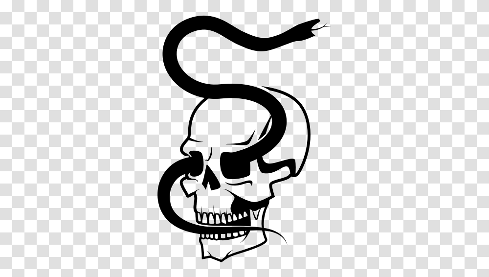 Scary Skull With A Snake Illustration, Gray, World Of Warcraft Transparent Png