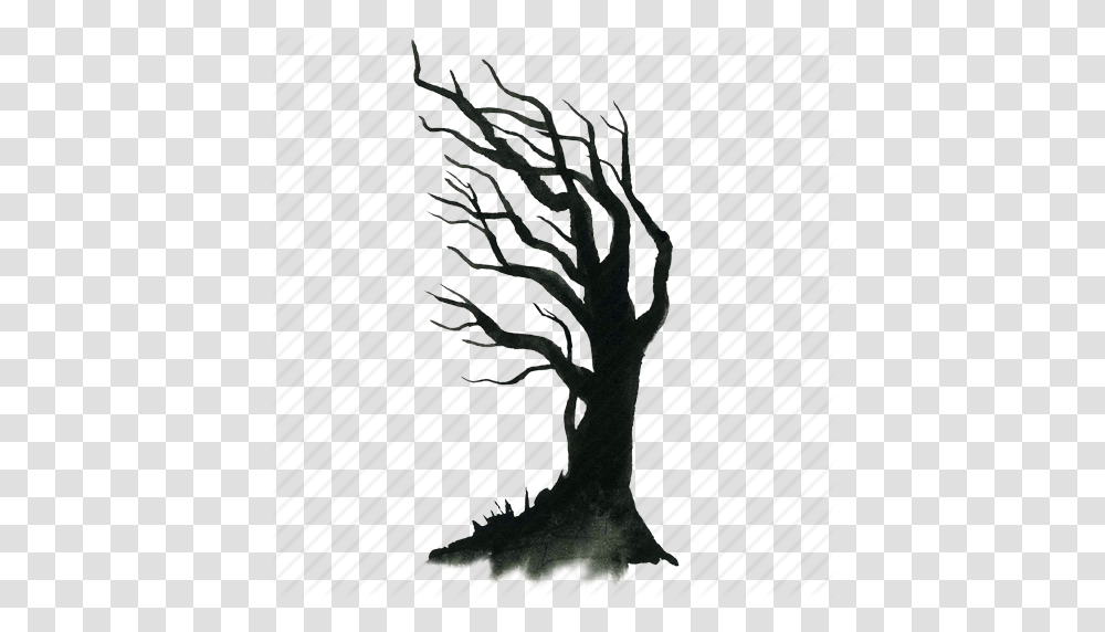 Scary Tree, Plant, Green, Silhouette, Bird Transparent Png