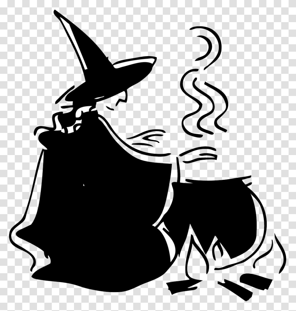 Scary Witch Halloween Cauldron Witchcraft Clip Art Witch Cauldron, Apparel, Stencil, Hat Transparent Png