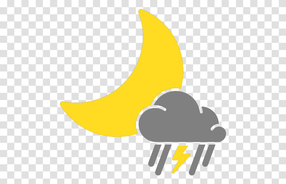 Scattered Thunderstorms Icon, Banana, Fruit, Plant, Food Transparent Png