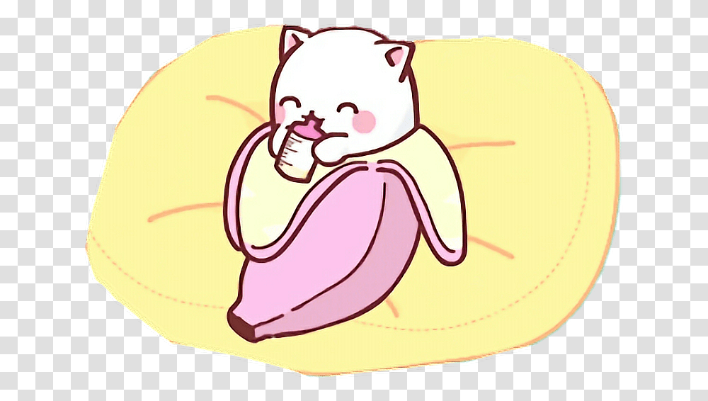 Scbananas Bananas Kitty Kitten Cat Love Cute Anime Baby Banana Cat, Indoors, Room, Bed, Furniture Transparent Png