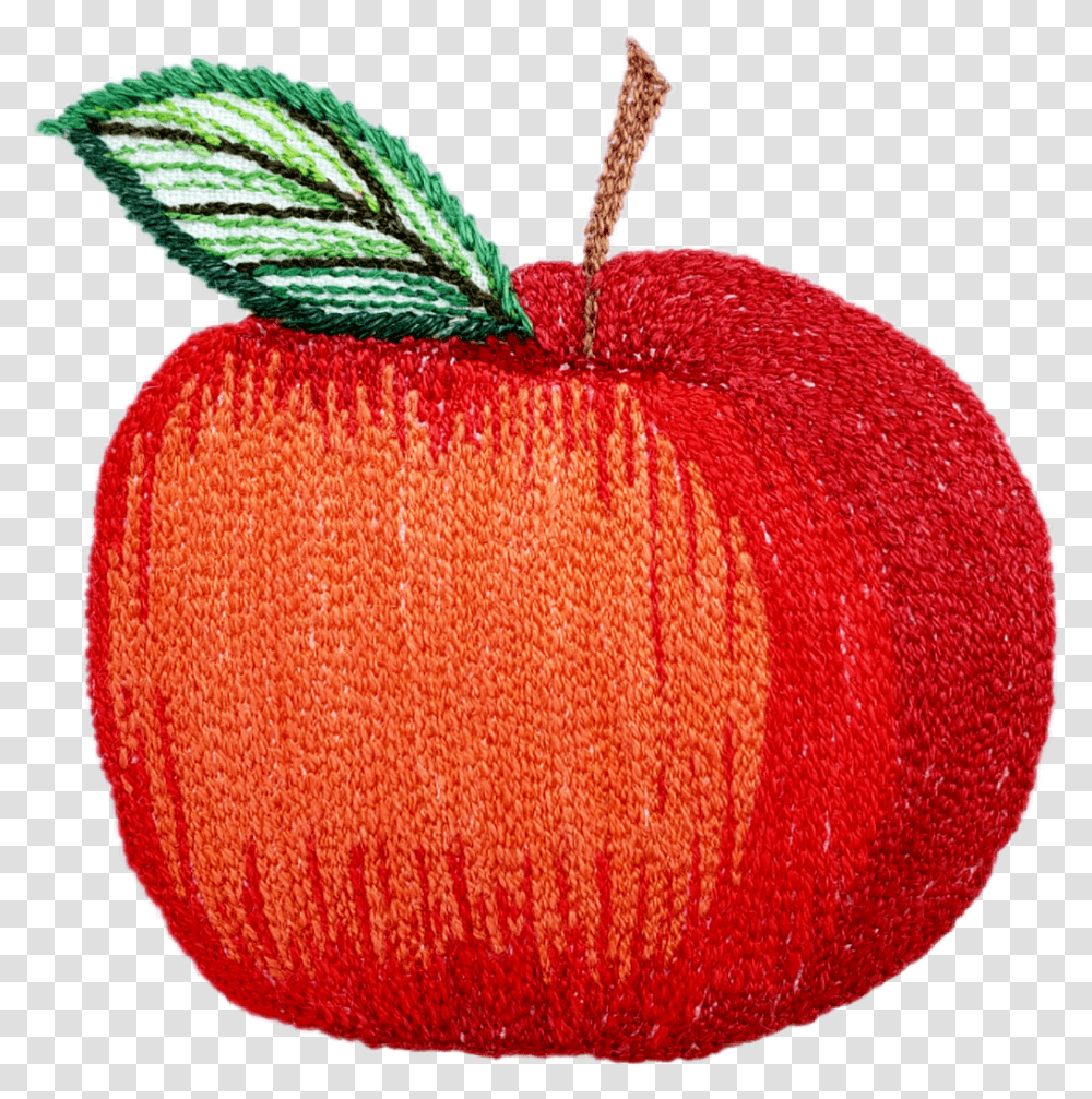 Scembroidery Red Apple Fruit Leaf This Sticker Mcintosh, Plant, Food, Rug Transparent Png