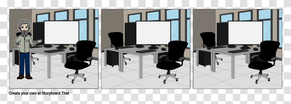 Scenario Of Hard Working, Chair, Furniture, Office, Indoors Transparent Png