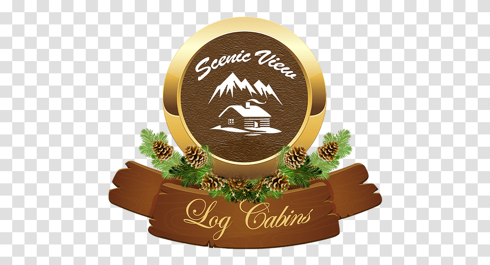 Scenic View Log Cabins Christmas Day, Label, Text, Vegetation, Plant Transparent Png