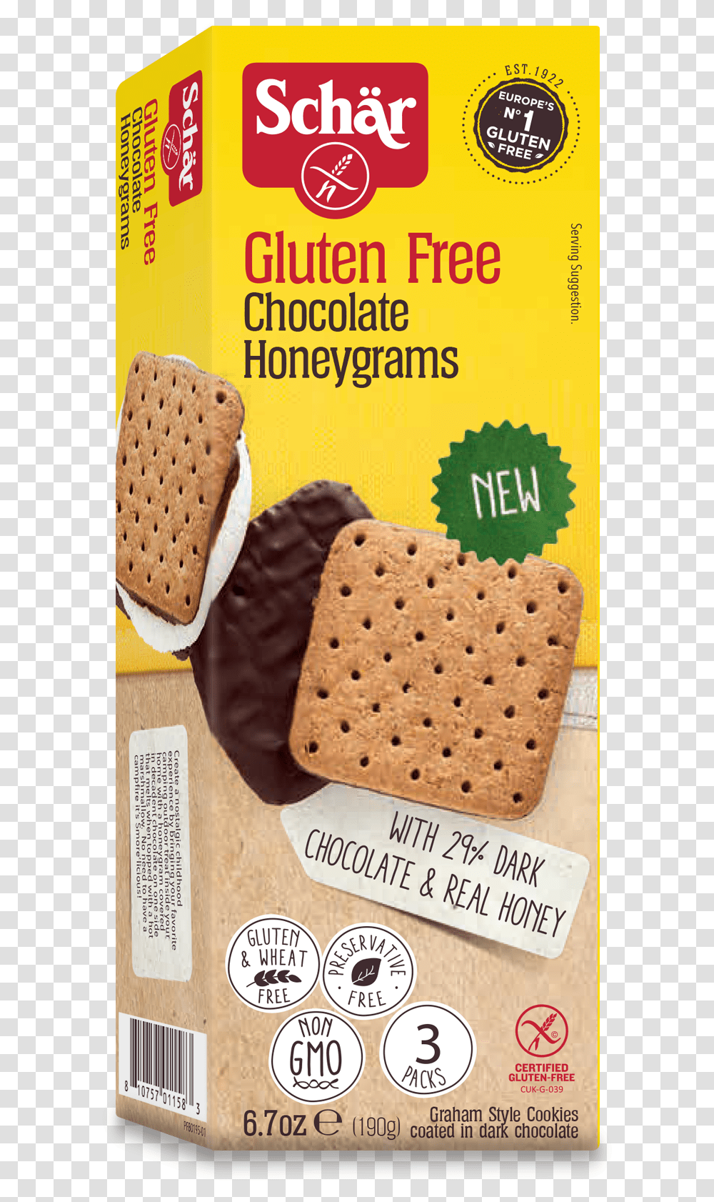 Schar Gluten Free Chocolate Honeygrams Schar Gluten Free Chocolate Honeygrams, Bread, Food, Cracker, Cookie Transparent Png
