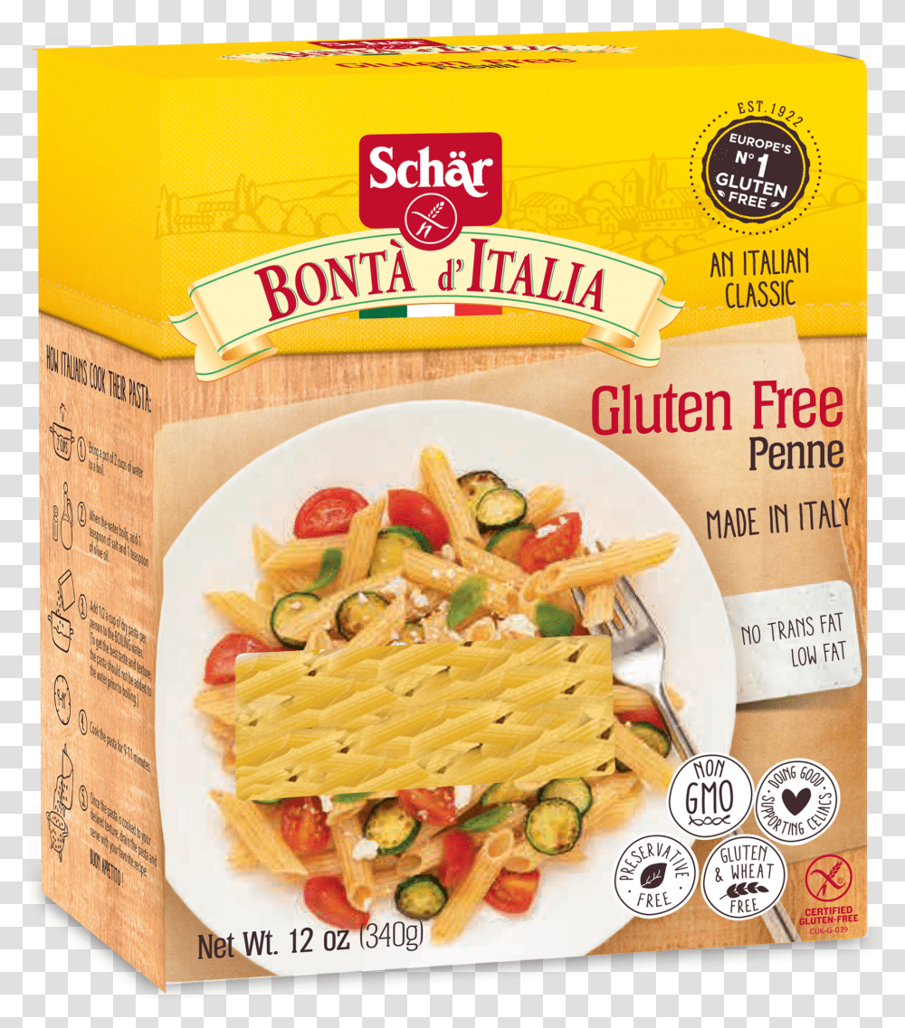 Schar S Gluten Free Penne Pasta Case Of 10Title Schar Pasta Gluten Free Transparent Png