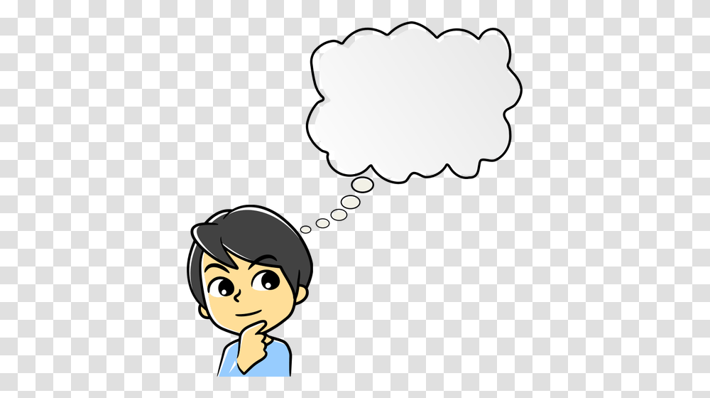 Scheming Boy Vector Image Child With Thought Bubble, Stencil, Sport Transparent Png