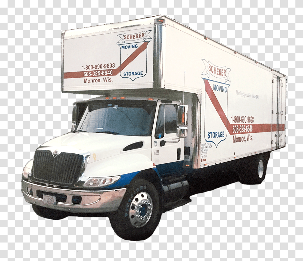 Scherer Moving Truck Trailer Truck, Van, Vehicle, Transportation, Moving Van Transparent Png
