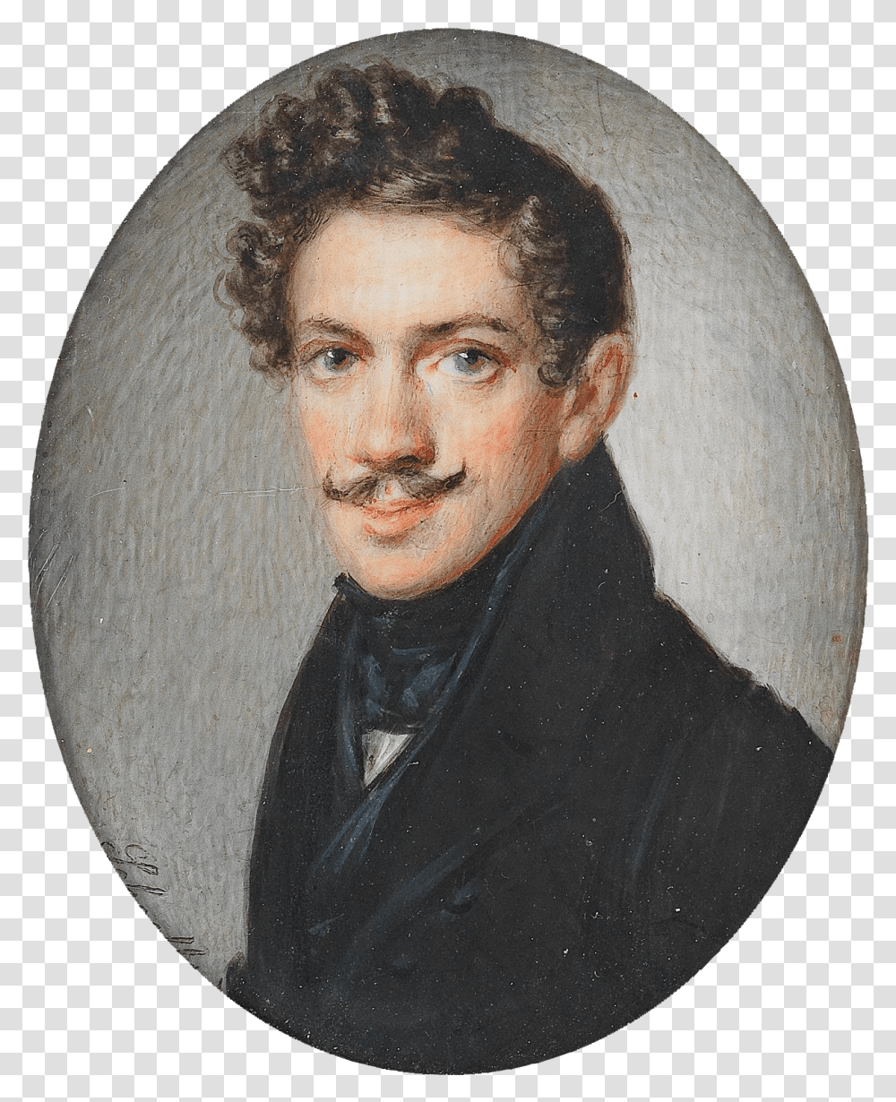 Schoeller Young Man With A Moustache And Dark Curls Gentleman, Painting, Person, Human Transparent Png