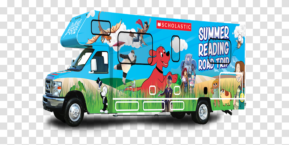 Scholastic Summer Reading Road Trip, Vehicle, Transportation, Van, Person Transparent Png