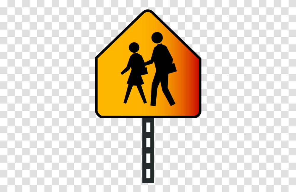 School Ahead Sign Image Free Download Searchpng School Crossing Sign, Person, Human, Road Sign Transparent Png
