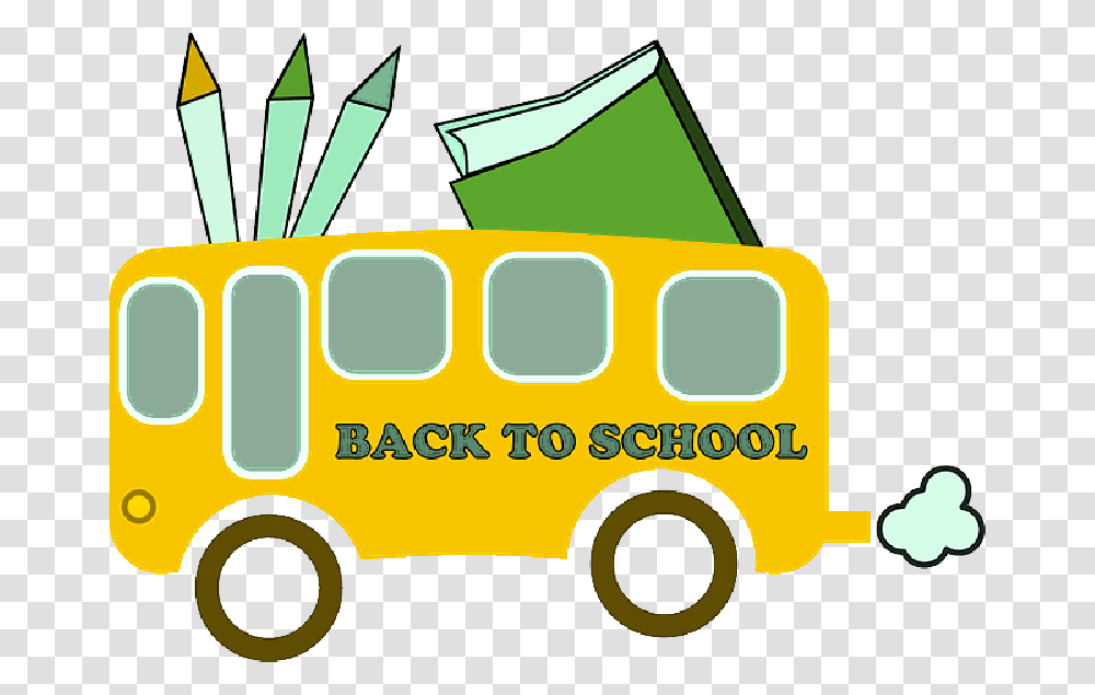 School Back Education Cartoon Bus Border Free Back To School Clipart, Van, Vehicle, Transportation, Ambulance Transparent Png