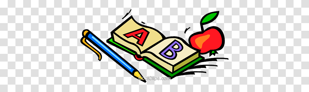 School Book And Apple Royalty Free Vector Clip Art Illustration, Dynamite, Number Transparent Png