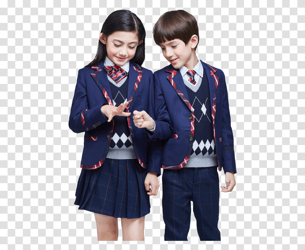 School Boy And Girl, Skirt, Person, Tie Transparent Png