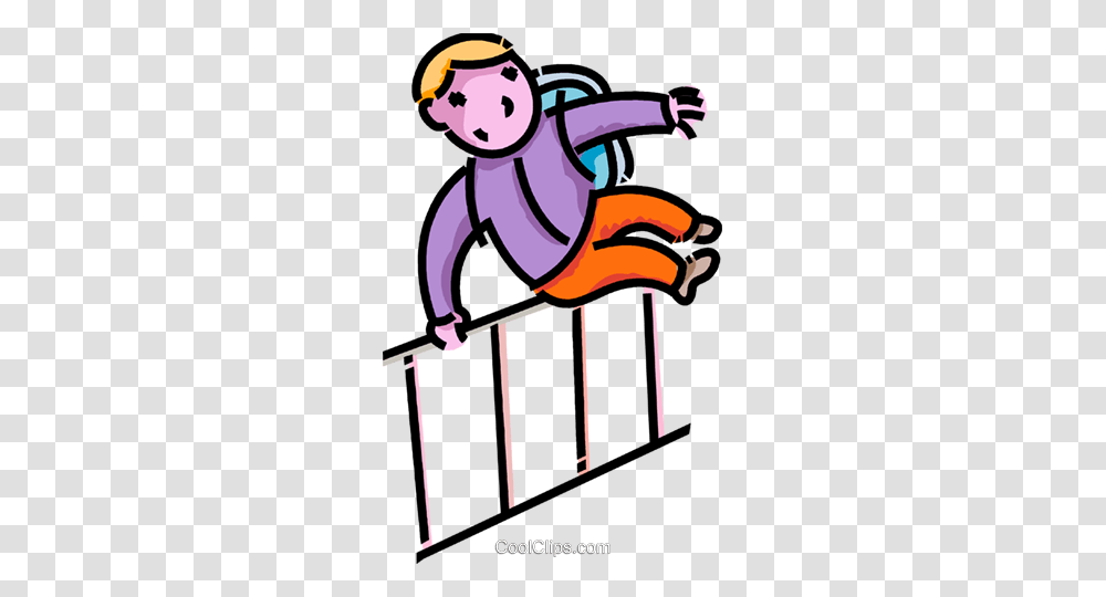 School Boy Jumping A Fence Royalty Free Vector Clip Art, Mammal, Animal, Prison Transparent Png