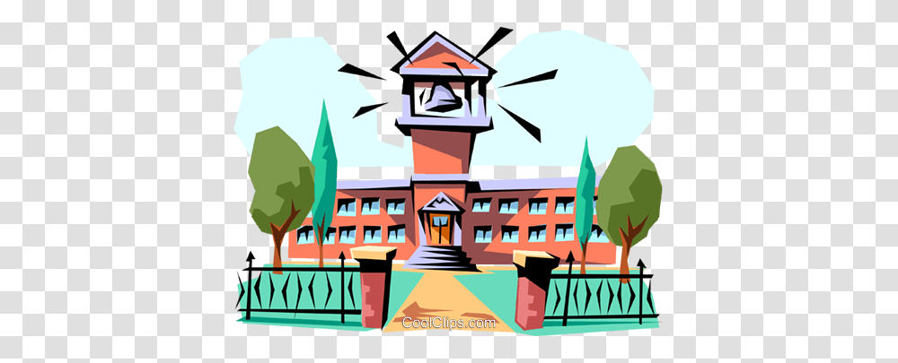 School Building Royalty Free Vector Clip Art Illustration, Tower, Architecture, Control Tower, Lighthouse Transparent Png