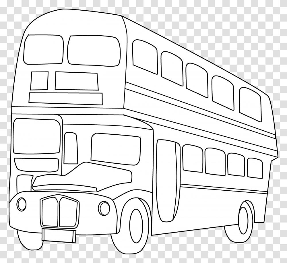 School Bus Black And White Double Decker Bus Clipart, Transportation, Vehicle, Van, Limo Transparent Png