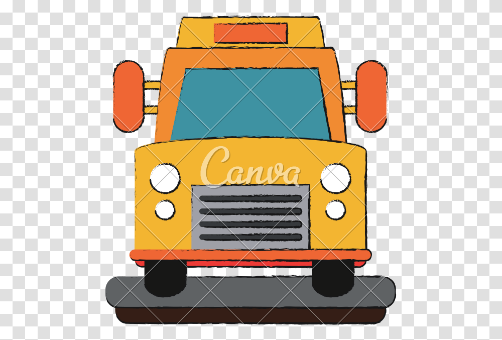 School Bus Clipart Front View, Vehicle, Transportation, Bulldozer, Tractor Transparent Png