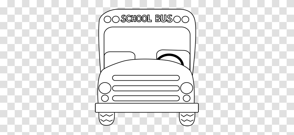 School Bus Front Black And White School Bus School, Transportation, Vehicle, Bumper Transparent Png