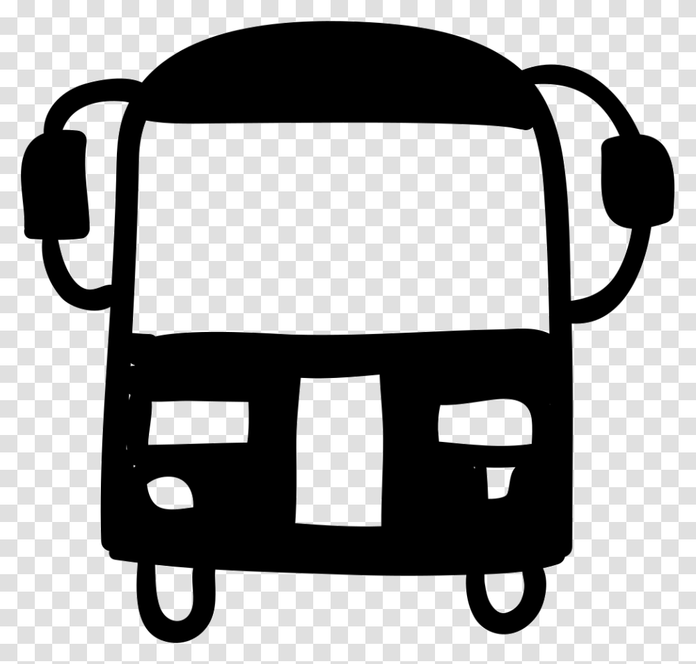 School Bus Hand Drawn Transport Icon Free Download, Stencil, Lawn Mower, Tool, Bag Transparent Png