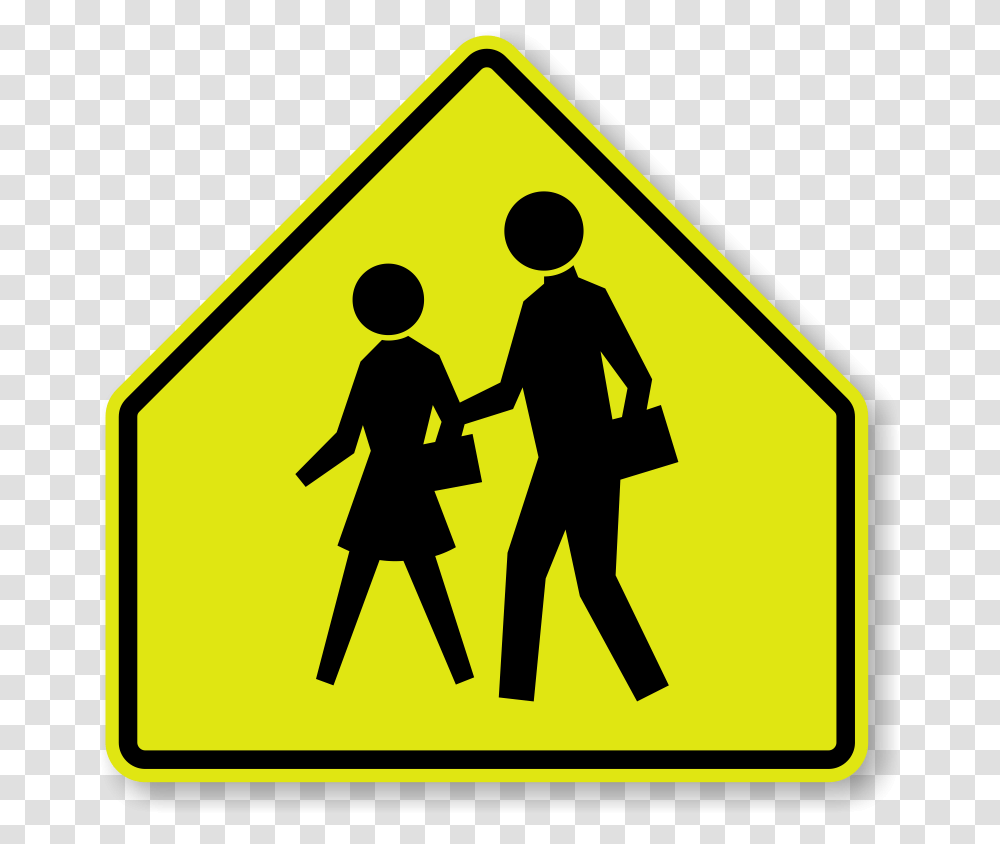 School Children Sign, Person, Human, Road Sign Transparent Png